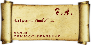 Halpert Amáta névjegykártya